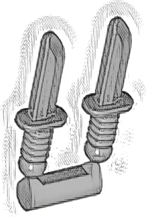 Minifigure, Weapon Knives, 2 on Sprue