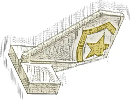 Tail Shuttle, Small with Gold Police Star Badge Logo Pattern on Both Sides (Stickers) - Set 60316