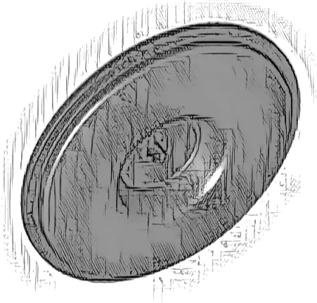 Wheel Cover Recessed with Axle Hole - 56mm for Wheel 15038