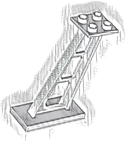 Support 2 x 4 x 5 Stanchion Inclined, 5mm Wide Posts