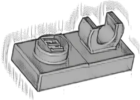 Plate, Modified 1 x 2 with Open O Clip on Top