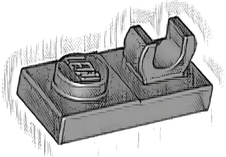 Plate, Modified 1 x 2 with Open O Clip on Top