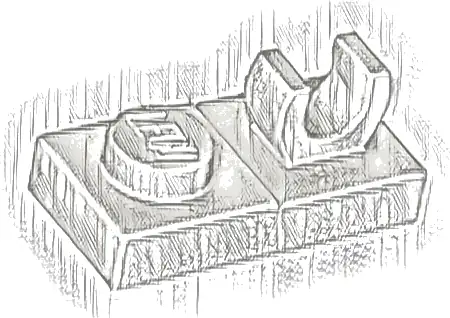 Plate, Modified 1 x 2 with Open O Clip on Top