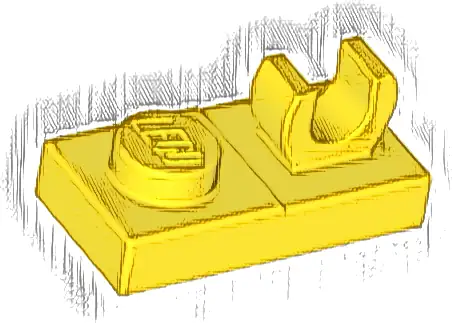 Plate, Modified 1 x 2 with Open O Clip on Top