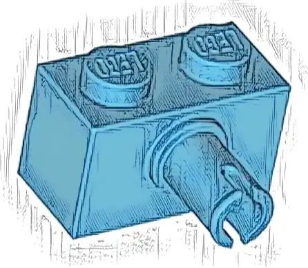 Brick, Modified 1 x 2 with Pin and Bottom Stud Holder