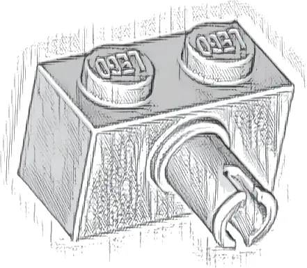 Brick, Modified 1 x 2 with Pin and Bottom Stud Holder