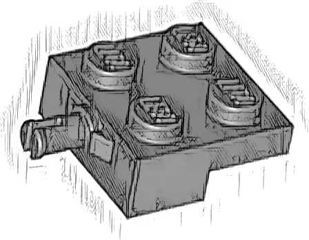 Plate, Modified 2 x 2 with Wheel Holder