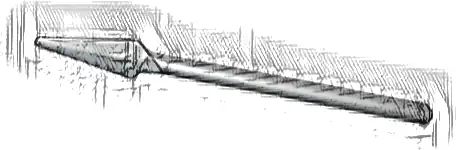 Minifigure, Weapon Pike / Spear - Handle with Round End