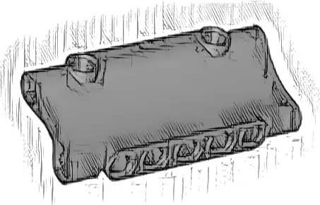 Technic, Panel Inverted 7 x 3 with 2 Pin Holes through Panel Surface