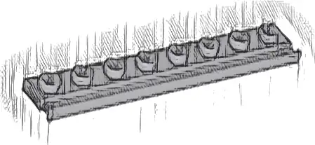 Plate, Modified 1 x 8 with Door Rail