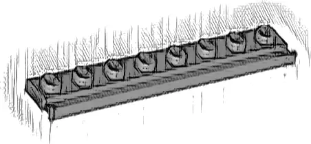 Plate, Modified 1 x 8 with Door Rail