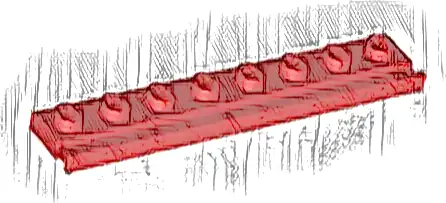 Plate, Modified 1 x 8 with Door Rail