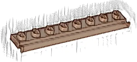 Plate, Modified 1 x 8 with Door Rail