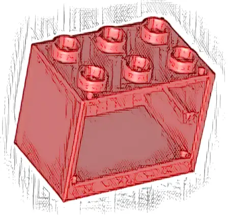 Container, Cupboard 2 x 3 x 2 - Hollow Studs