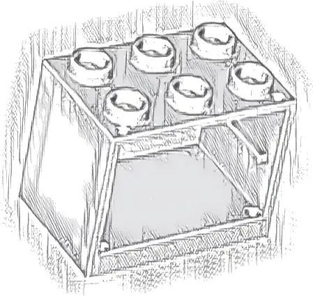 Container, Cupboard 2 x 3 x 2 - Hollow Studs