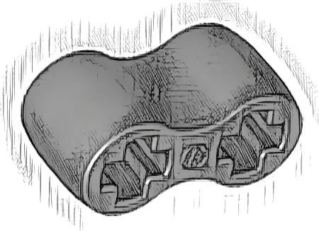 Technic, Axle Connector Double - Flexible Rubber