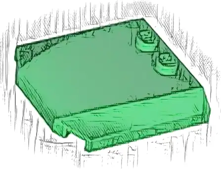 Wedge 4 x 4 x 2/3 Triple Curved