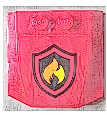 Wedge 4 x 4 x 2/3 Triple Curved with Black and Yellow Fire Logo Badge Pattern (Sticker) - Set 60004