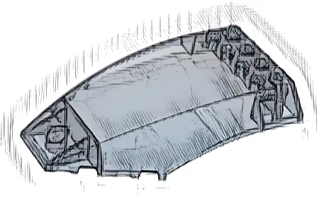 Windscreen 10 x 6 x 2 Curved