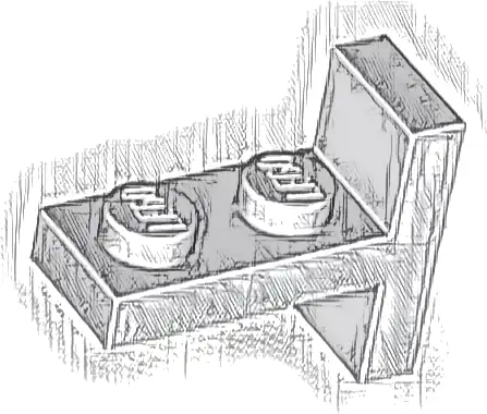 Bracket 1 x 2 - 2 x 1 Centered