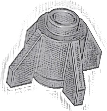 Brick, Round 1 x 1 with Fins