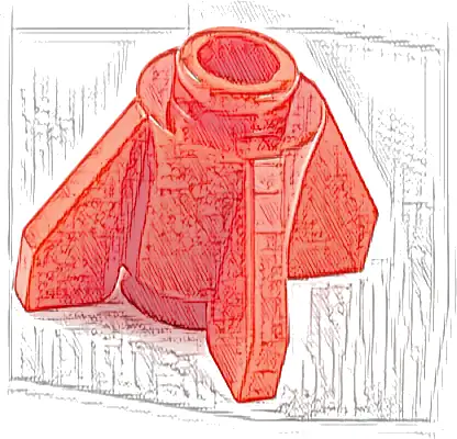 Brick, Round 1 x 1 with Fins