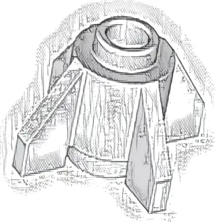 Brick, Round 1 x 1 with Fins