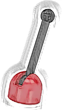 Antenna Small Base with Black Lever (4592 / 4593)