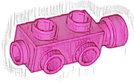 Brick, Modified 1 x 2 x 2/3 with Studs on Sides and Extended Stud Receptacle