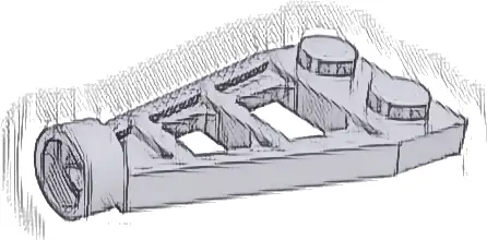 Plate, Modified 1 x 2 with Long Stud Holder (Space Wing)