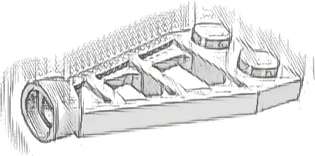 Plate, Modified 1 x 2 with Long Stud Holder (Space Wing)
