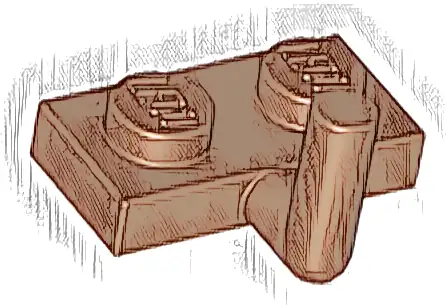 Plate, Modified 1 x 2 with Bar Arm Up (Horizontal Arm 5mm)