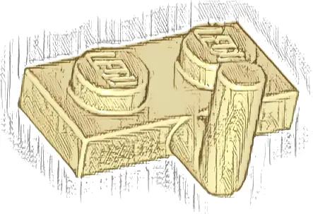Plate, Modified 1 x 2 with Bar Arm Up (Horizontal Arm 5mm)
