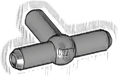 Pneumatic T Piece Second Version (T Bar with Ball in Center)