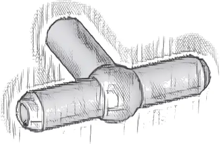 Pneumatic T Piece Second Version (T Bar with Ball in Center)