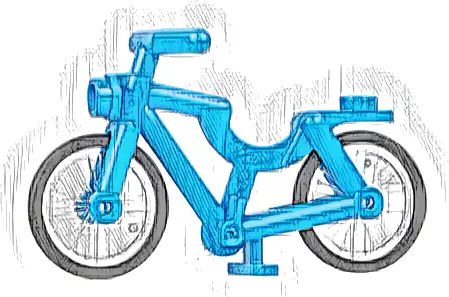 Część LEGO® 4719c02 Rower z Przezroczystymi Kołami z Formowanymi Czarnymi Oponami z Twardej Gumy (4719 / 92851pb01)