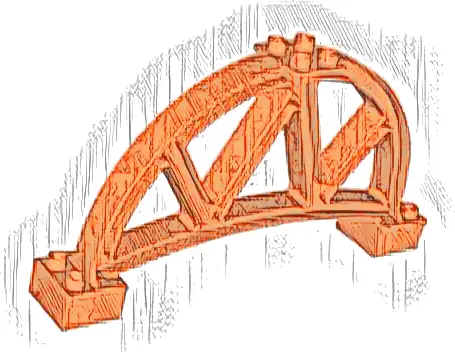 Duplo Bridge Girder with 2 x 2 Side Supports