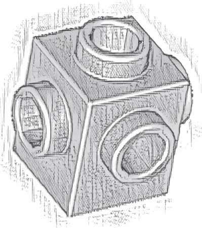 Brick, Modified 1 x 1 with Studs on 4 Sides