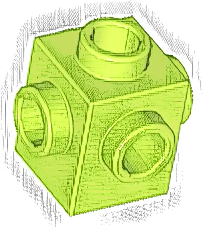 Brick, Modified 1 x 1 with Studs on 4 Sides