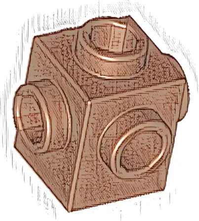 Brick, Modified 1 x 1 with Studs on 4 Sides