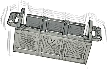 Container, Treasure Chest Bottom with Slots in Back