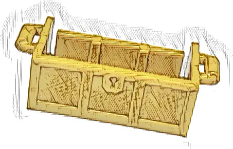 Container, Treasure Chest Bottom with Slots in Back