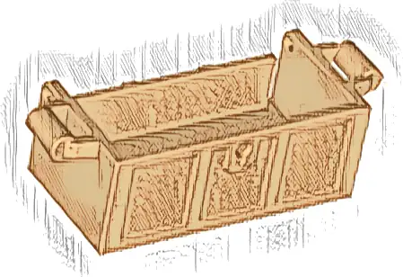 Container, Treasure Chest Bottom with Slots in Back