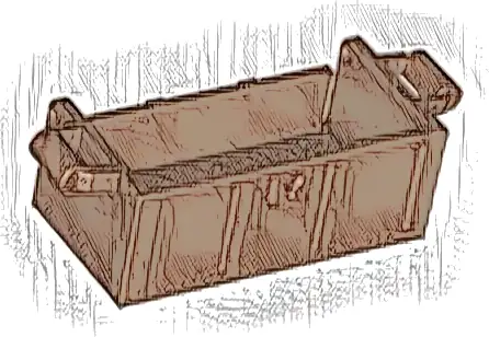 Container, Treasure Chest Bottom with Slots in Back
