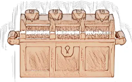 Container, Treasure Chest with Slots in Back and (Same Color) Thick Hinge Curved Lid (4738a / 4739a)