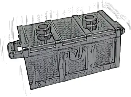 Container, Treasure Chest with Slots in Back and (Same Color) Flat Lid (4738a / 80835)