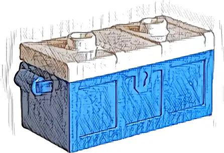 Container, Treasure Chest with Slots in Back and White Flat Lid (4738a / 80835)