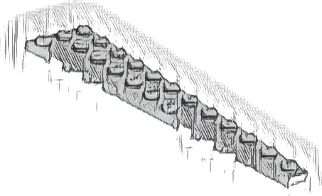 Wedge, Plate 12 x 3 Right