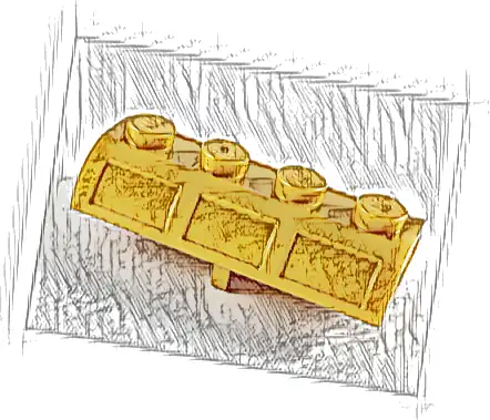 Container, Treasure Chest Lid Curved with Thick Hinge