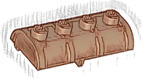 Container, Treasure Chest Lid Curved with Thick Hinge